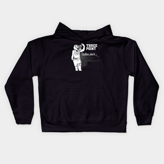 Caitlin Clark Three point Kids Hoodie by Aloenalone